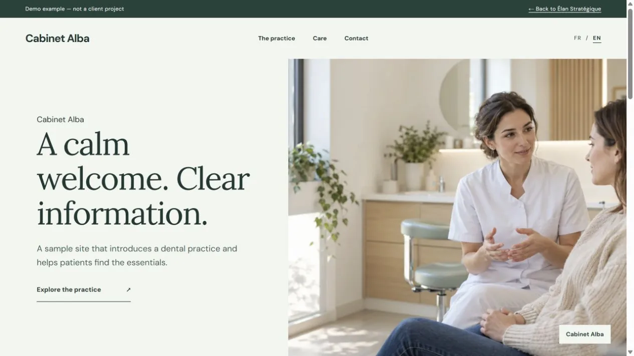 Preview of the fictional Cabinet Alba website