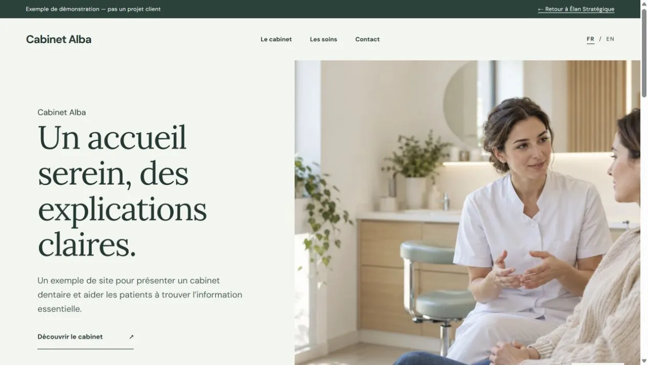 Aperçu du site fictif Cabinet Alba